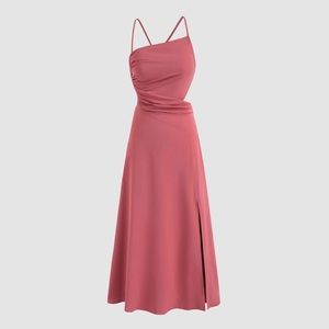 Cider women’s satin midi summer wedding guest dress